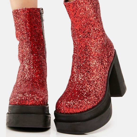 TREETZZZ AND MANY TRIXXX  Mystical Sparks Platform Boots ( BRAND NEW !!!! ) - Picture 1 of 7